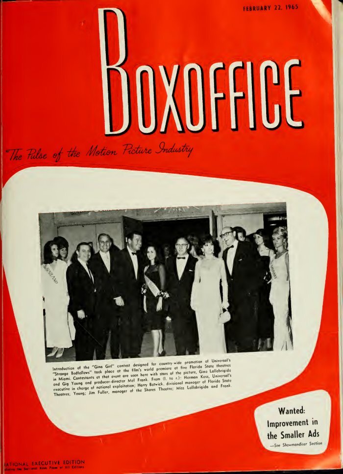 BOXOFFICE magazine side cover 22 February 1965