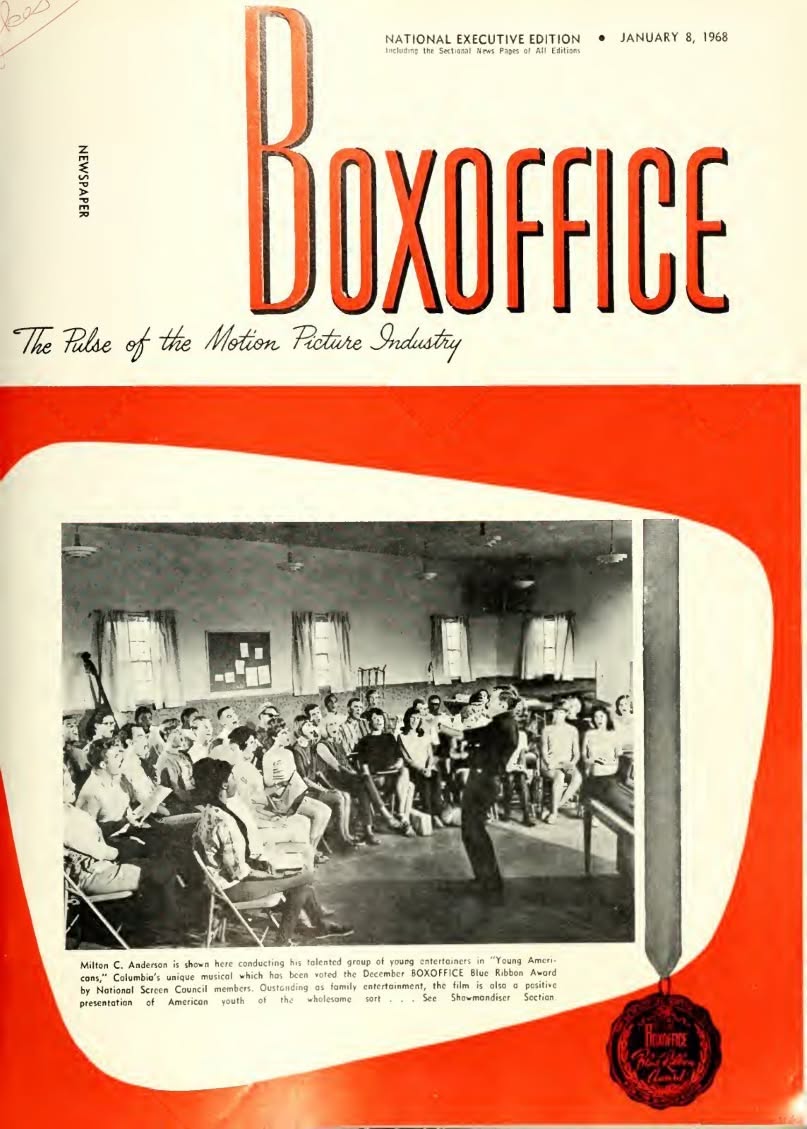 BOXOFFICE magazine side cover 8 January 1968