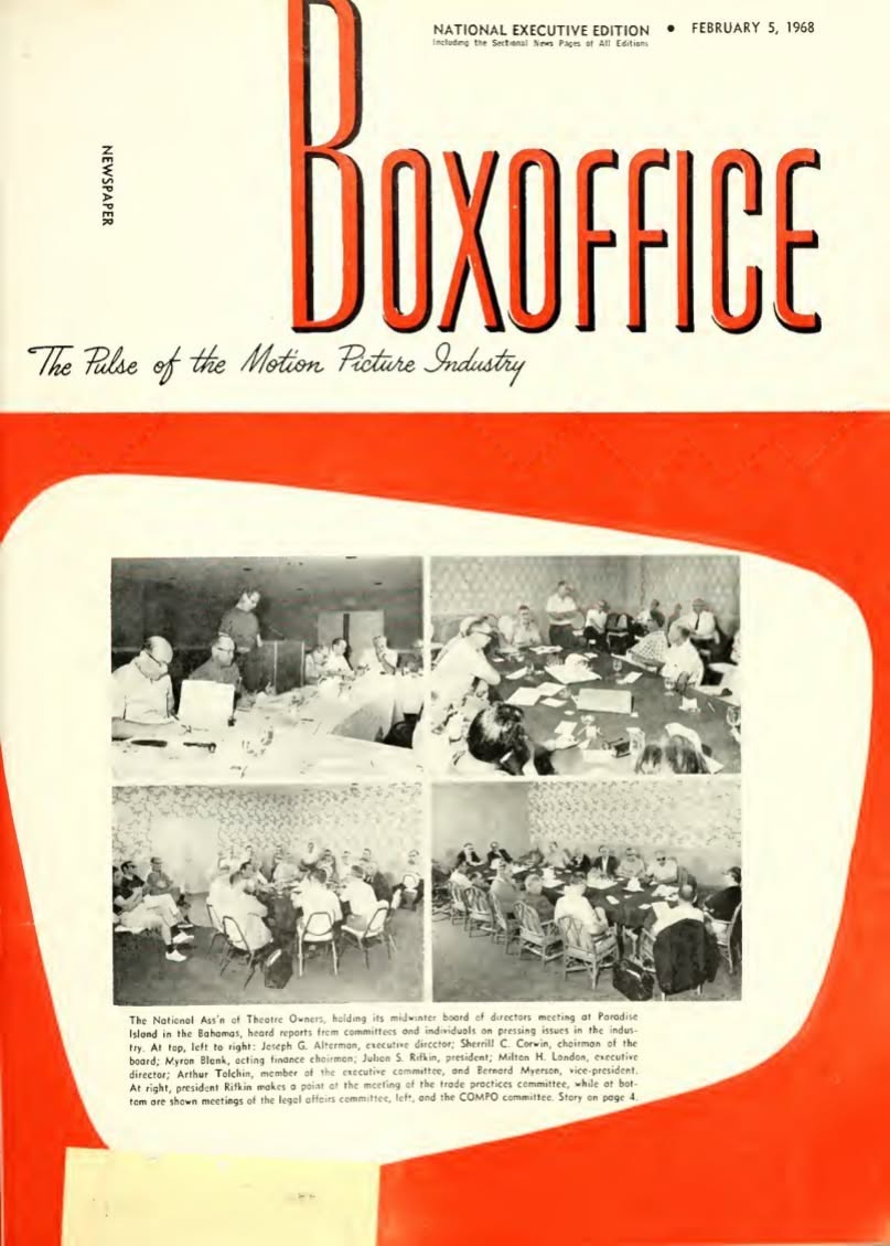BOXOFFICE magazine side cover 5 February 1968