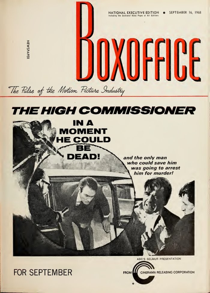 BOXOFFICE magazine side cover 16 September 1968