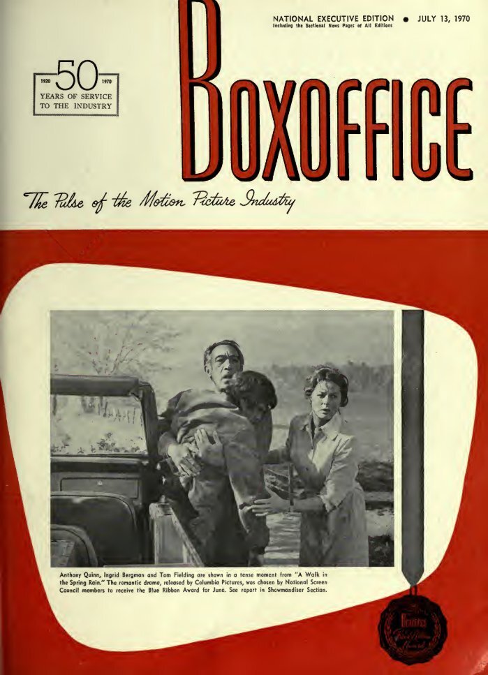 BOXOFFICE magazine side cover 13 July 1970