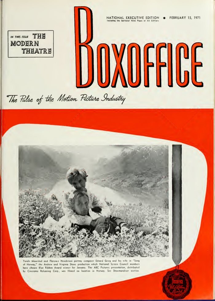 BOXOFFICE magazine side cover 15 February 1971