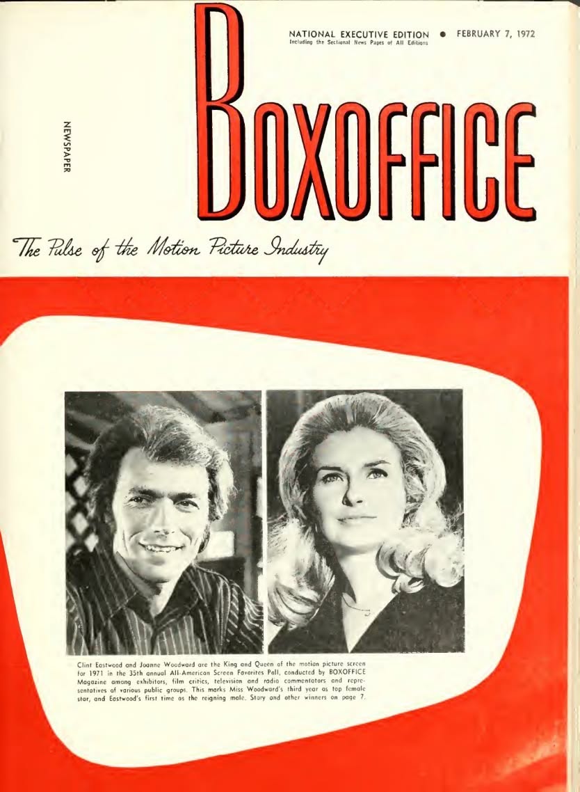BOXOFFICE magazine side cover 7 February 1972