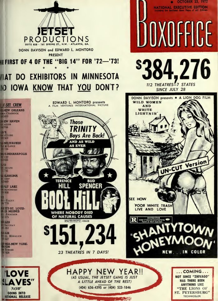 BOXOFFICE magazine side cover 23 October 1972