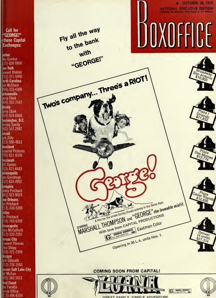 BOXOFFICE magazine side cover 30 October 1972