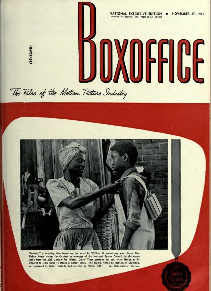 BOXOFFICE magazine side cover 27 November 1972