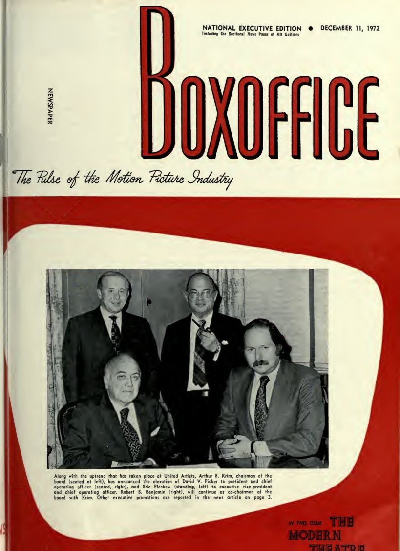 BOXOFFICE magazine side cover 11 December 1972