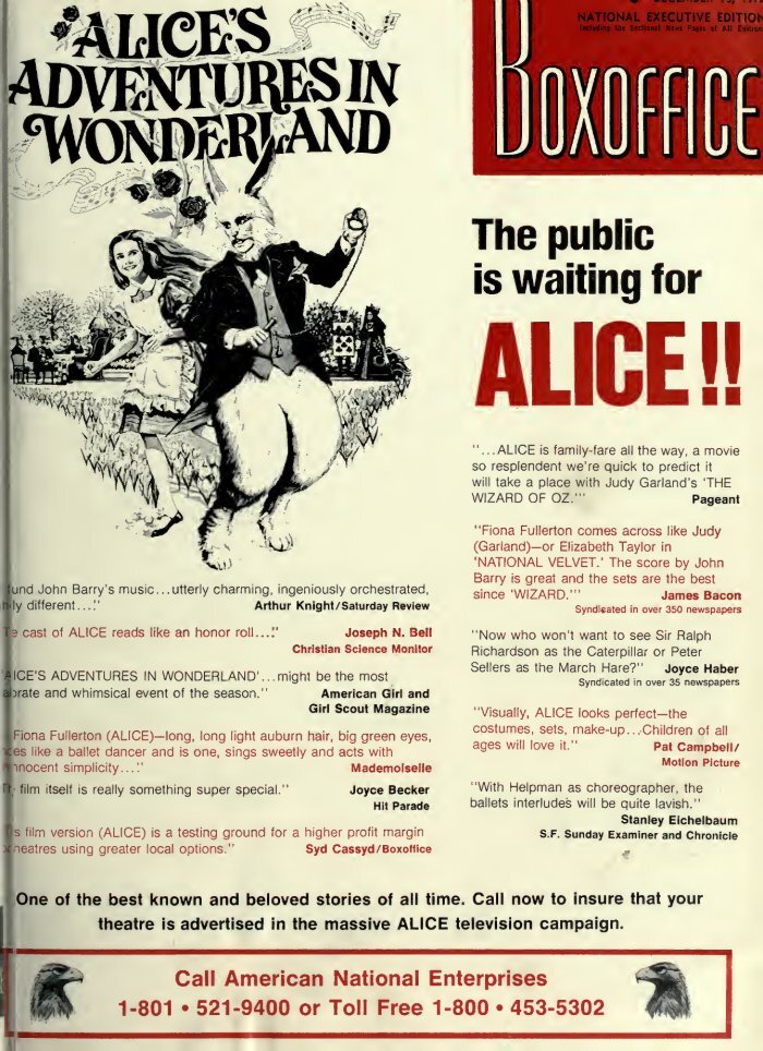 BOXOFFICE magazine side cover 18 December 1972