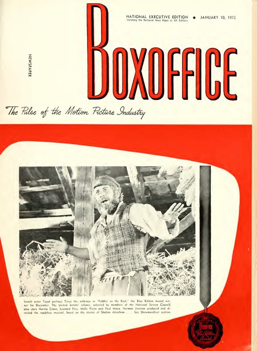 BOXOFFICE magazine side cover 10 January 1973
