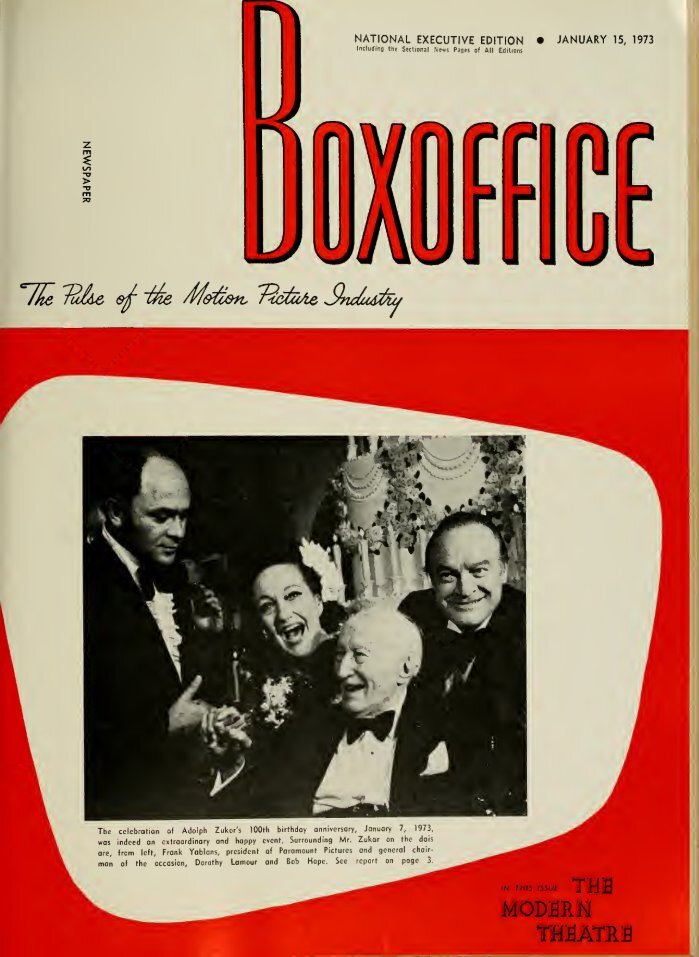 BOXOFFICE magazine side cover 15 January 1973