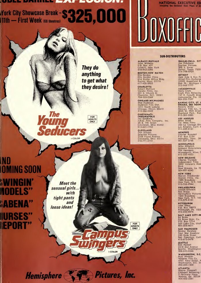 BOXOFFICE magazine side cover 22 May 1973