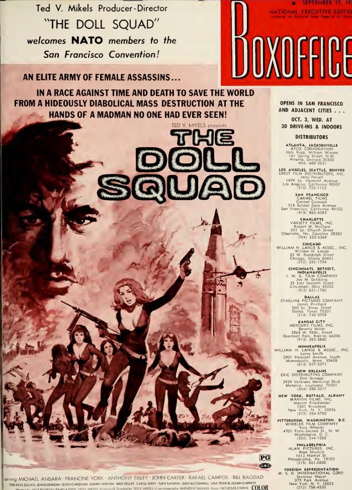 BOXOFFICE magazine side cover 17 September 1973