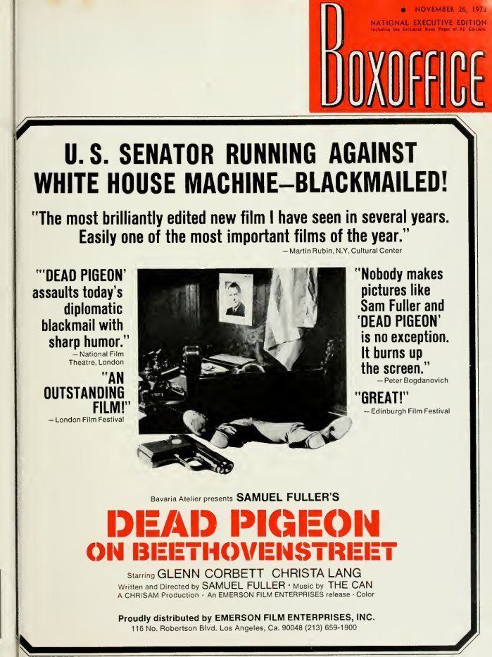 BOXOFFICE magazine side cover 26 November 1973