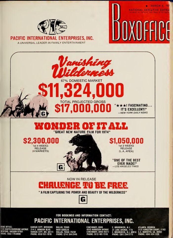 BOXOFFICE magazine side cover 4 March 1974