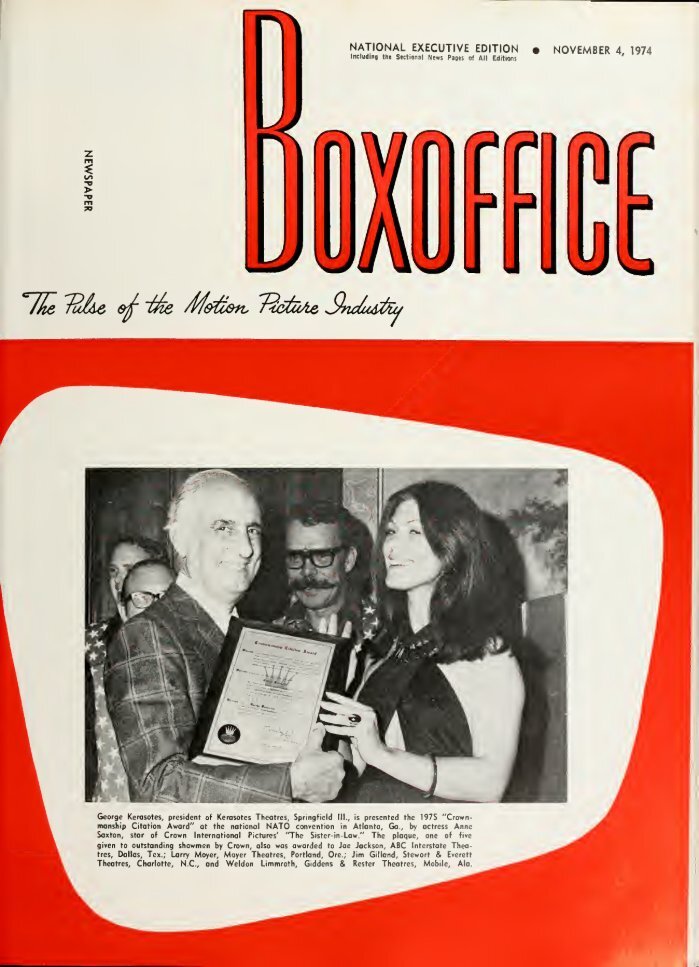 BOXOFFICE magazine side cover 4 November 1974