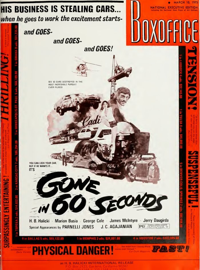 BOXOFFICE magazine side cover 10 March 1975