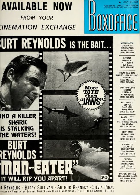BOXOFFICE magazine side cover 21 July 1975