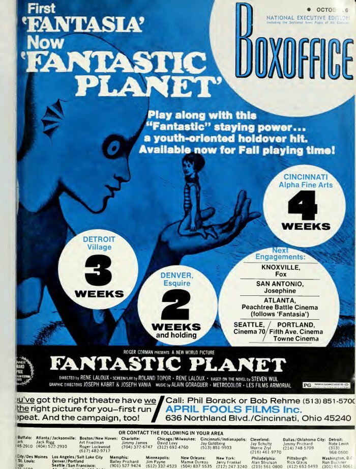 BOXOFFICE magazine side cover 6 October 1975