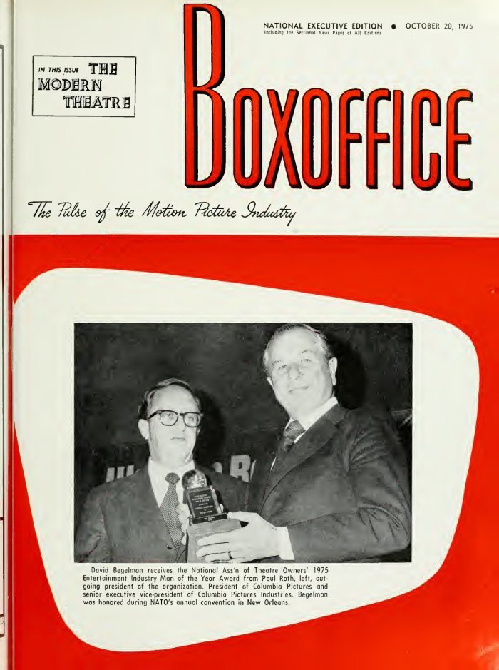 BOXOFFICE magazine side cover 20 October 1975
