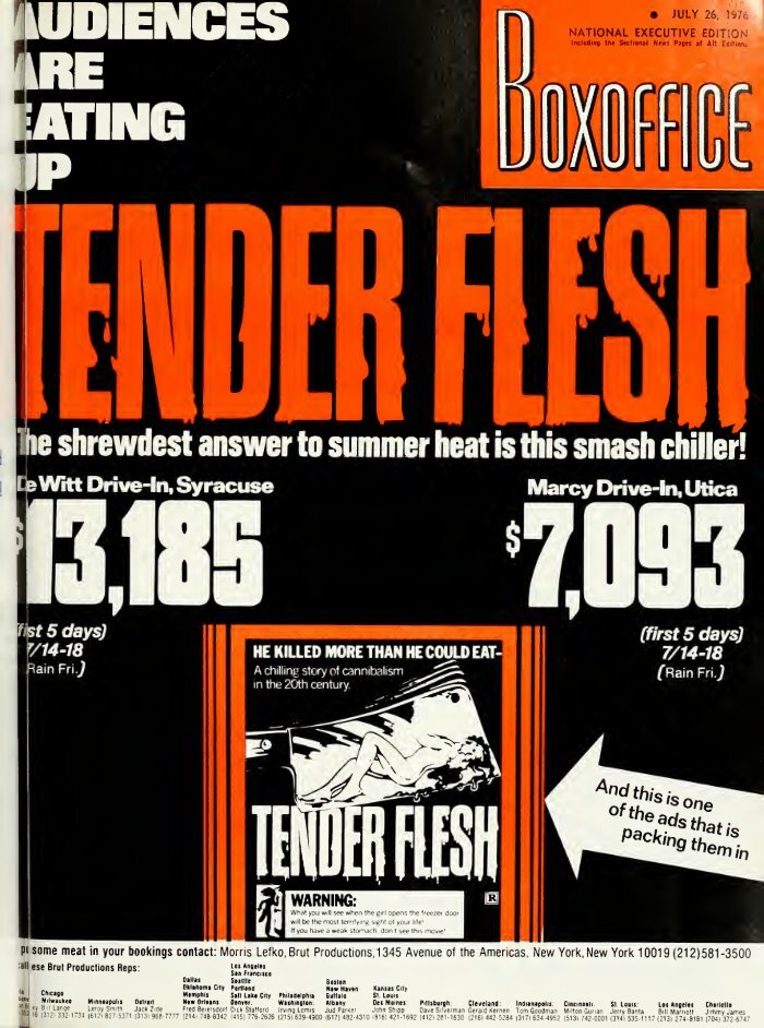 BOXOFFICE magazine side cover 26 July 1976