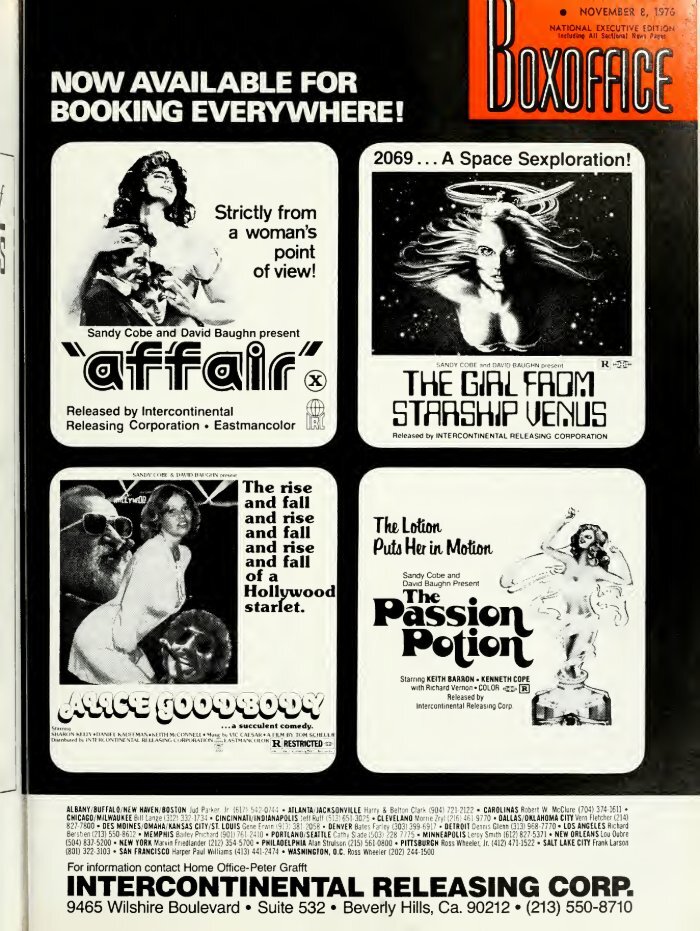 BOXOFFICE magazine side cover 8 November 1976