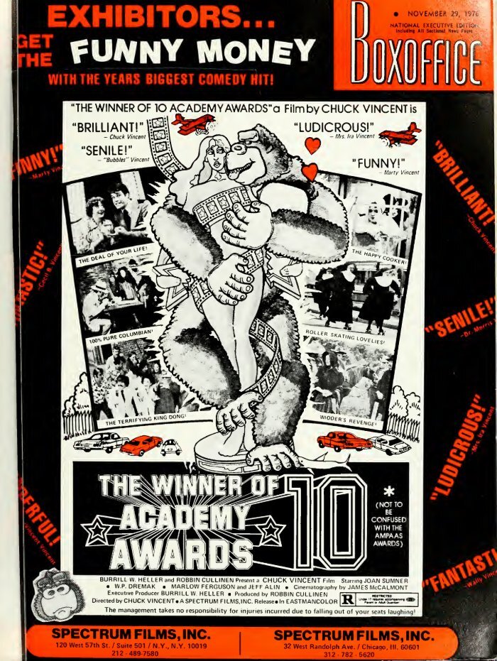 BOXOFFICE magazine side cover 29 November 1976