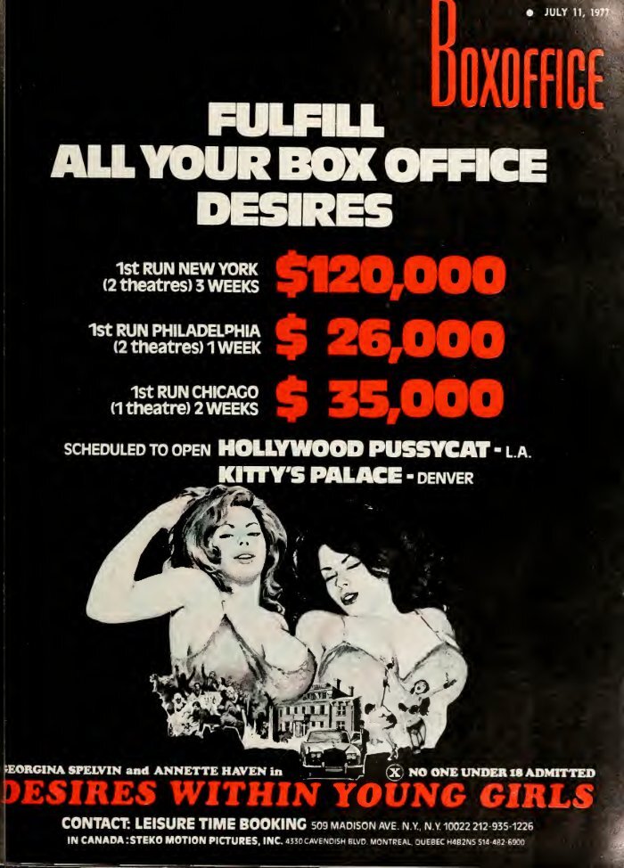 BOXOFFICE magazine side cover 11 July 1977