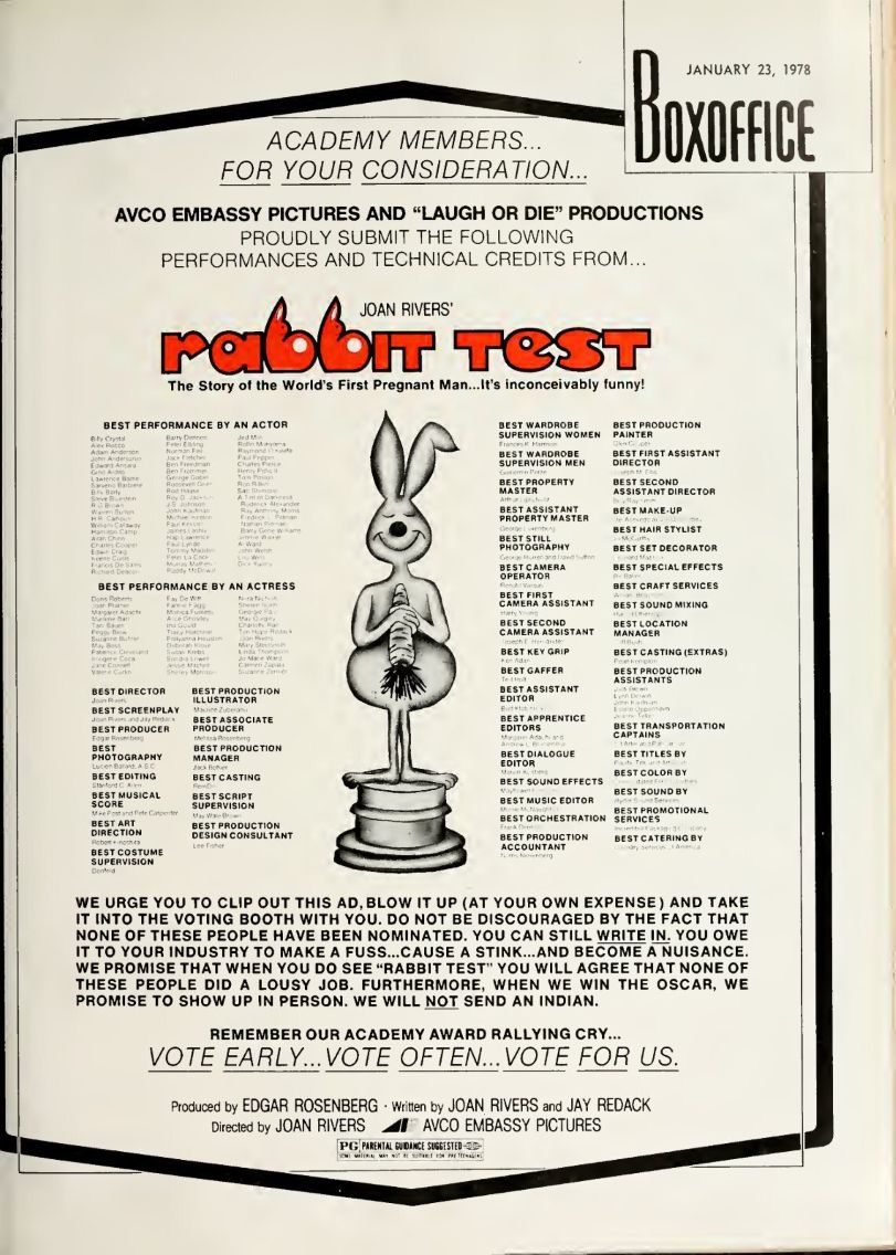 BOXOFFICE magazine side cover 23 January 1978