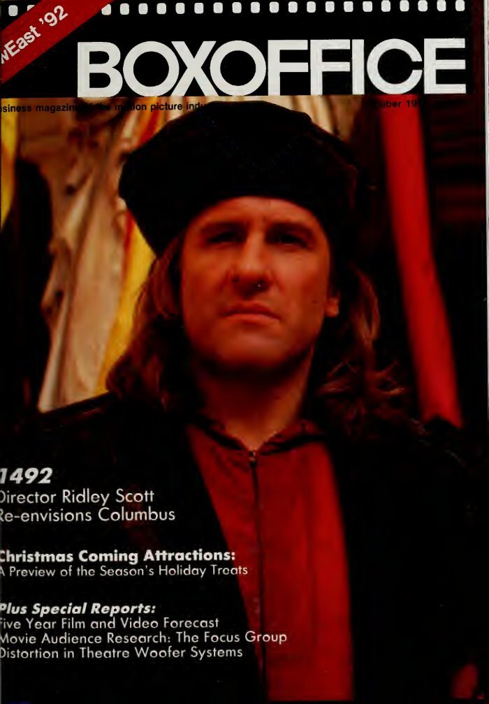 BOXOFFICE magazine side cover  October 1992