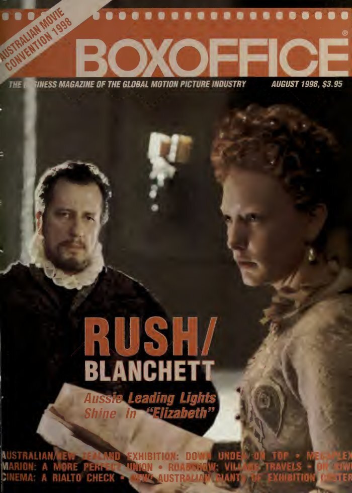 BOXOFFICE magazine side cover  August 1998