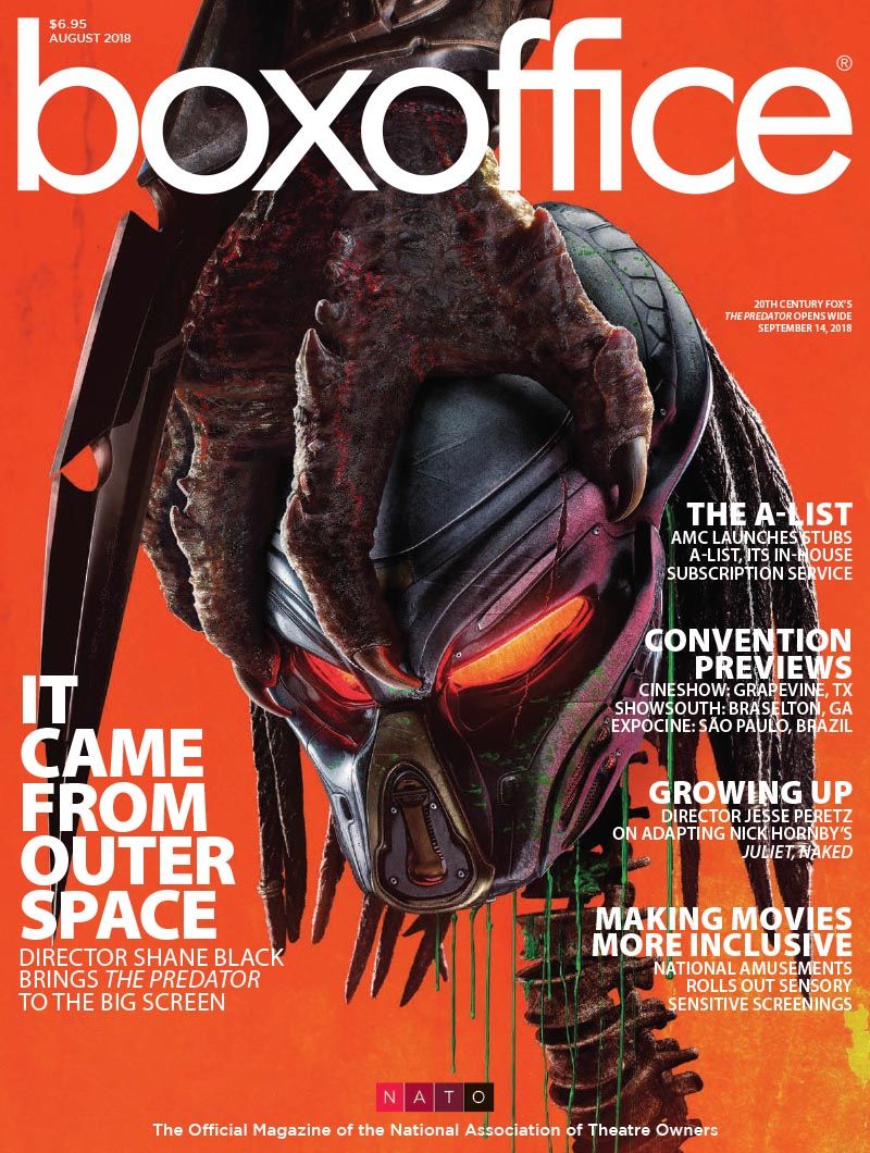 BOXOFFICE magazine side cover  August 2018
