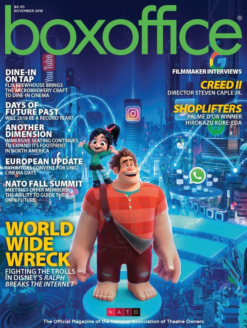 BOXOFFICE magazine side cover  November 2018