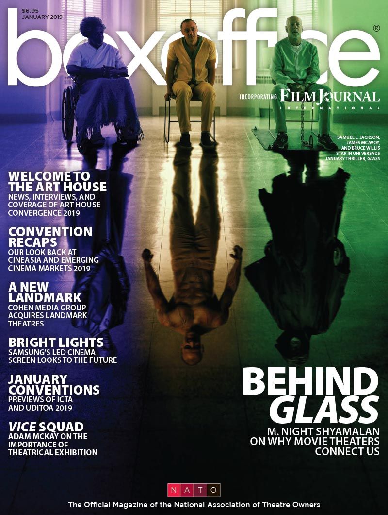 BOXOFFICE magazine side cover  January 2019