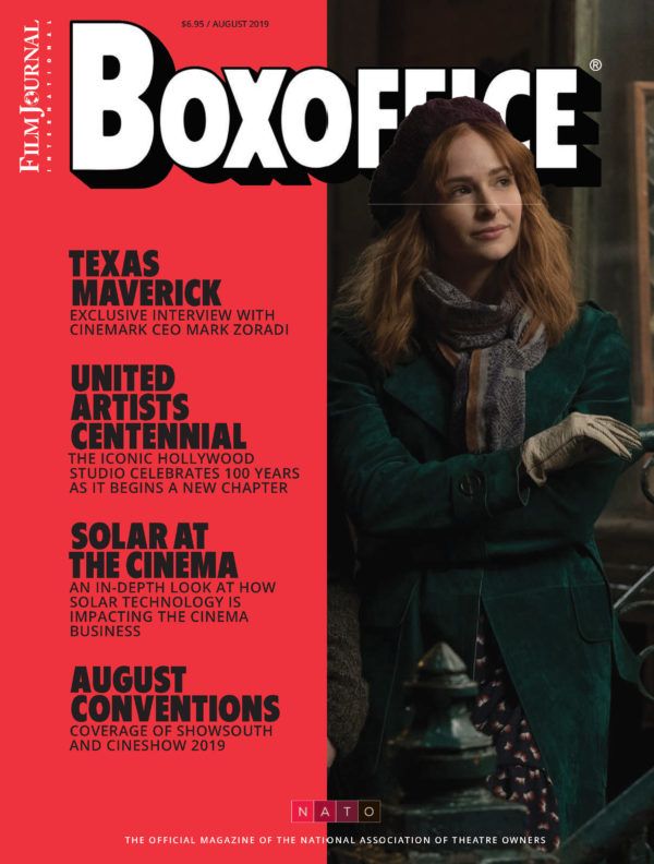 BOXOFFICE magazine side cover  August 2019