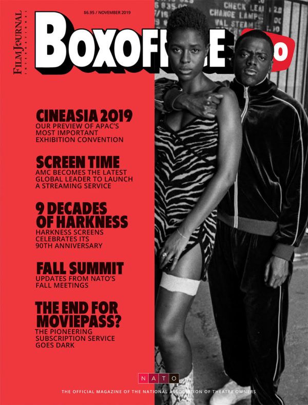 BOXOFFICE magazine side cover  November 2019