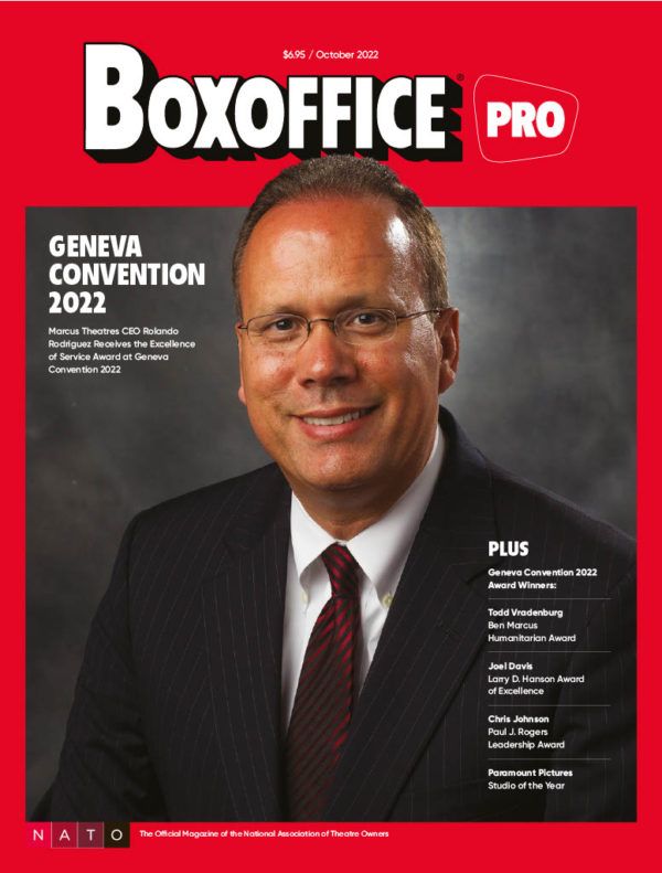 BOXOFFICE magazine side cover  October 2022