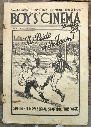 BOYS CINEMA magazine side cover Issue 90  Vol 4 27 August 1921