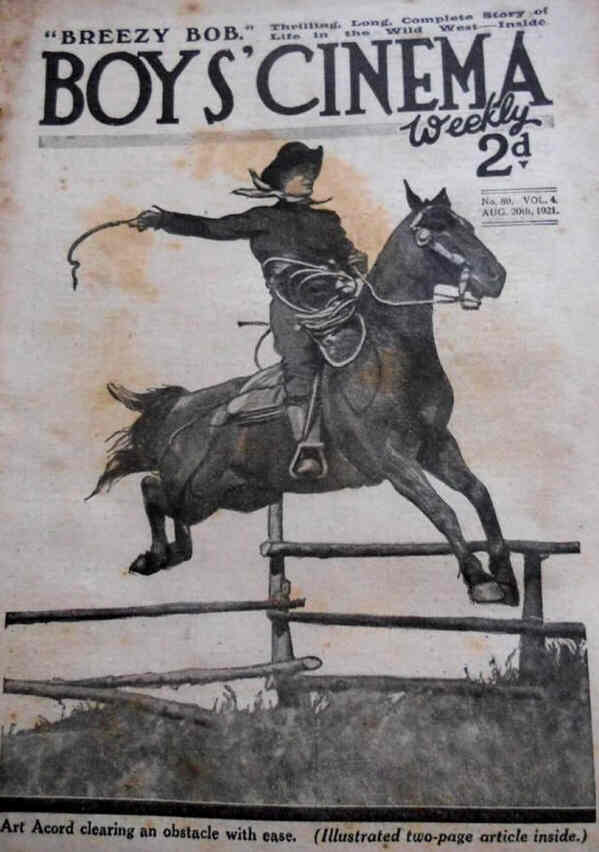 BOYS CINEMA magazine side cover Issue 89 20 August 1921