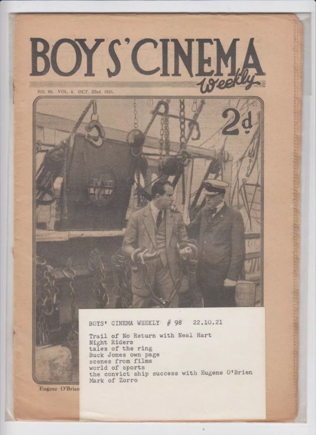 BOYS CINEMA magazine side cover Issue 98 22 October 1921