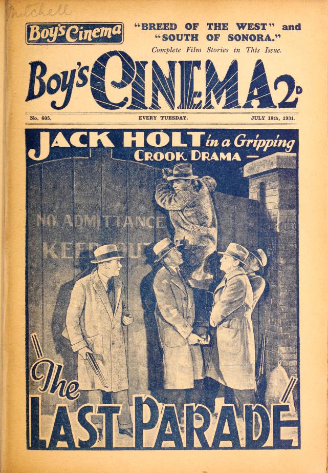 BOYS CINEMA magazine side cover Issue 605 18 July 1931