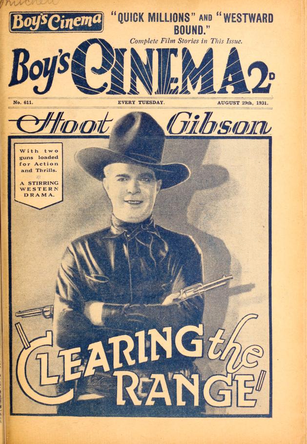 BOYS CINEMA magazine side cover Issue 611 29 August 1931