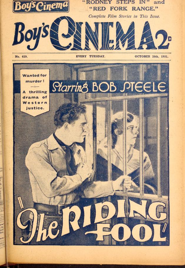 BOYS CINEMA magazine side cover Issue 619 24 October 1931