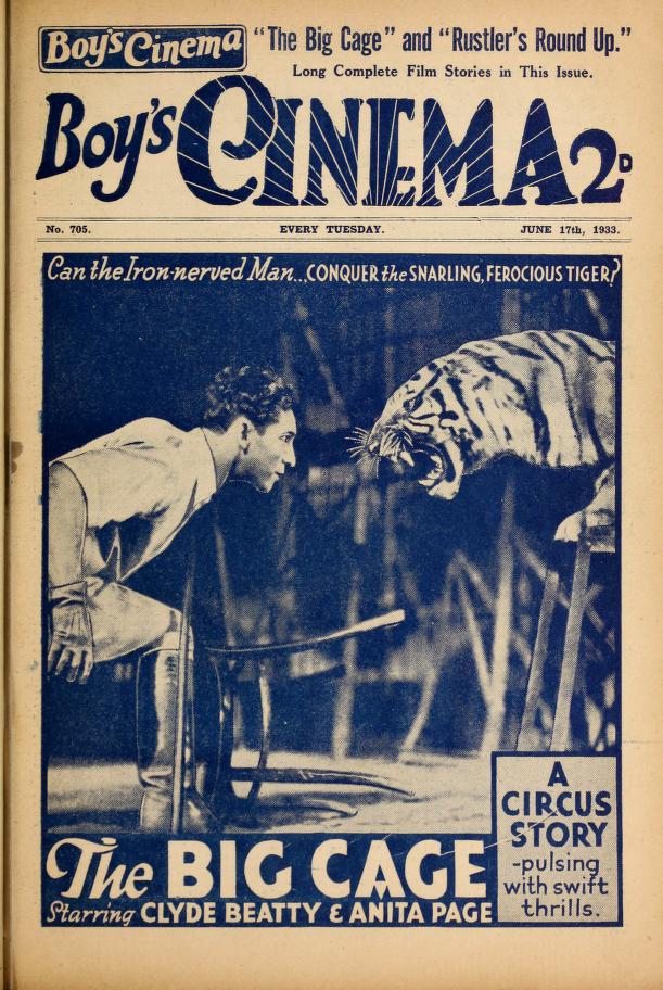 BOYS CINEMA magazine side cover Issue 705 17 June 1933