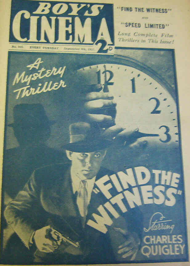 BOYS CINEMA magazine side cover Issue 925 4 September 1937