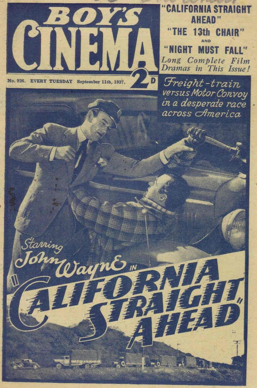 BOYS CINEMA magazine side cover Issue 926 11 September 1937