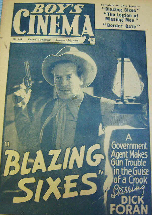 BOYS CINEMA magazine side cover Issue 944 15 January 1938