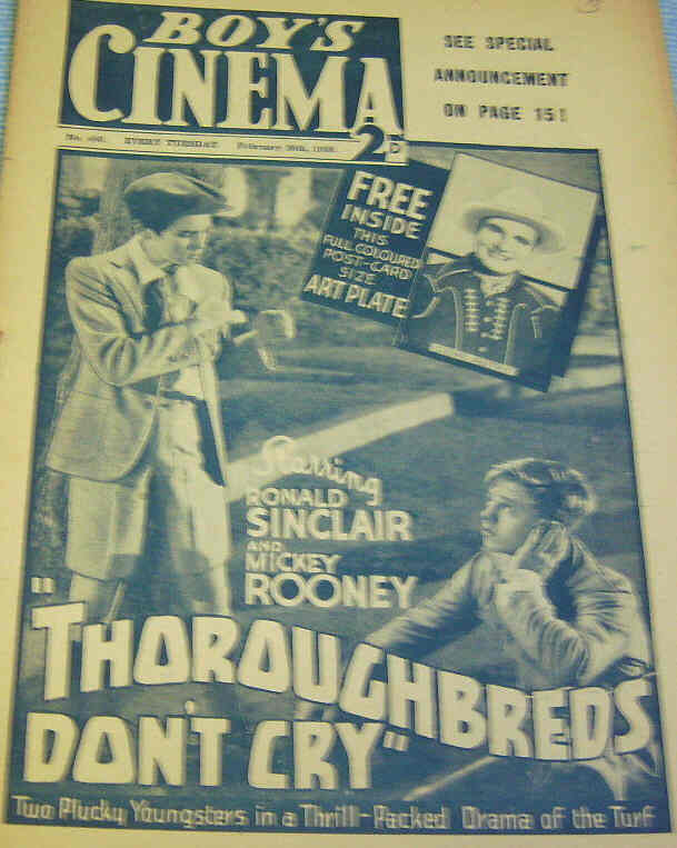 BOYS CINEMA magazine side cover Issue 950 26 February 1938