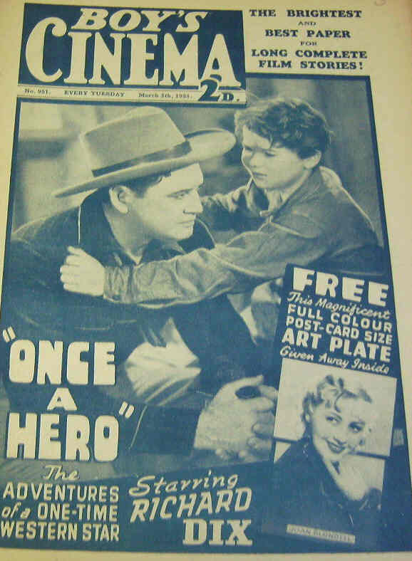 BOYS CINEMA magazine side cover Issue 951 5 March 1938