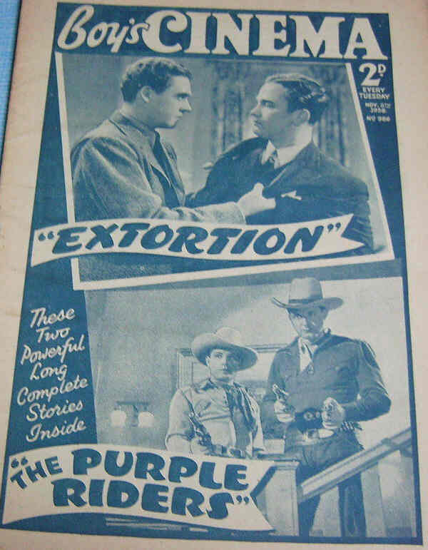 BOYS CINEMA magazine side cover Issue 986 5 November 1938