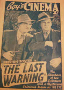 BOYS CINEMA magazine side cover Issue 1008 8 April 1939